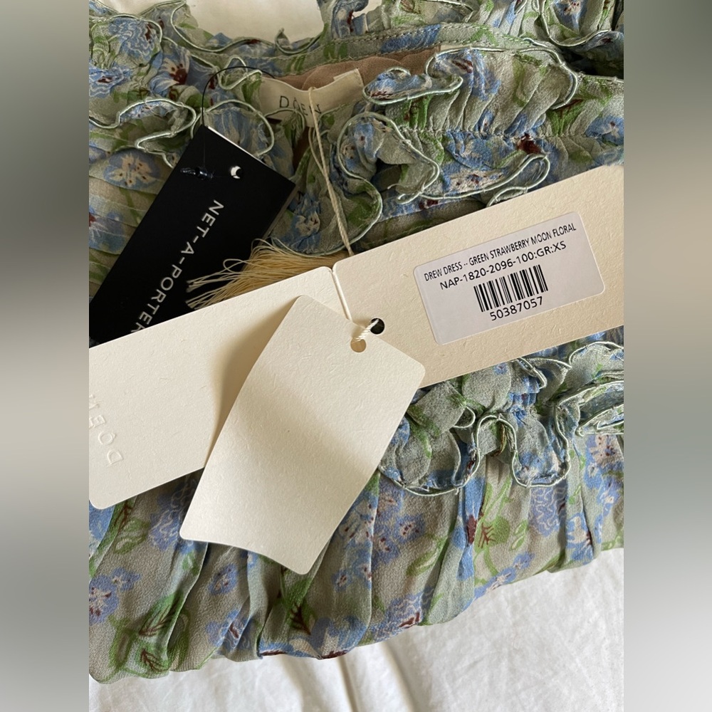 Doen Sage Green Floral Puff-Sleeve Maxi Dress - Picture 3 of 7